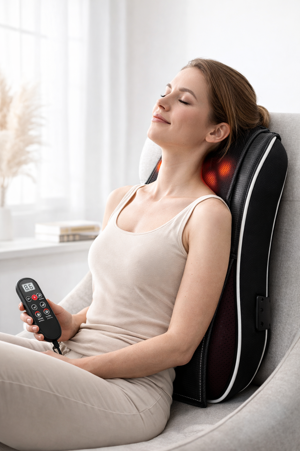 LiviaCare AirRelax™ Shiatsu Massagekussen – Nek, Schouders & Rug